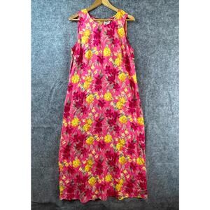 Vintage Ease Sport Shift Dress Womens 14 Pink Yellow Play Bright Boho Cheerful